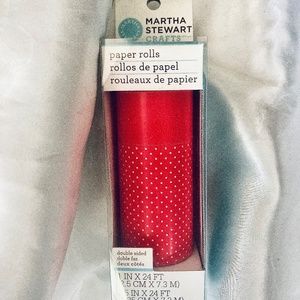 Martha Stewart Crafts Double-Sided Paper Rolls Red Dots NEW Paper Punch System